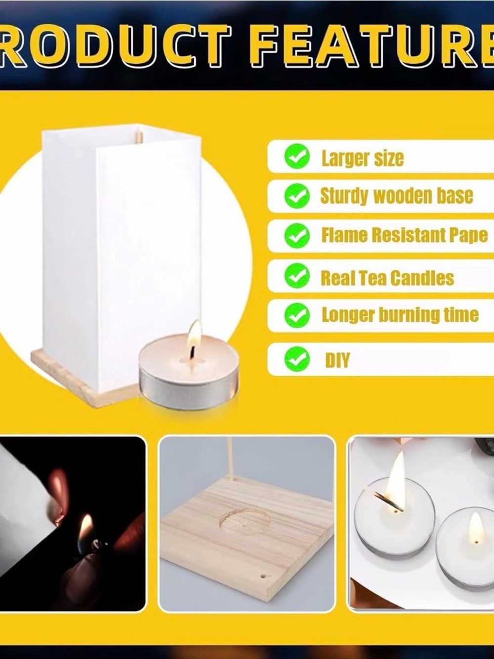 Wooden Floating Paper Lanterns with candle lights - Picture 5 of 5